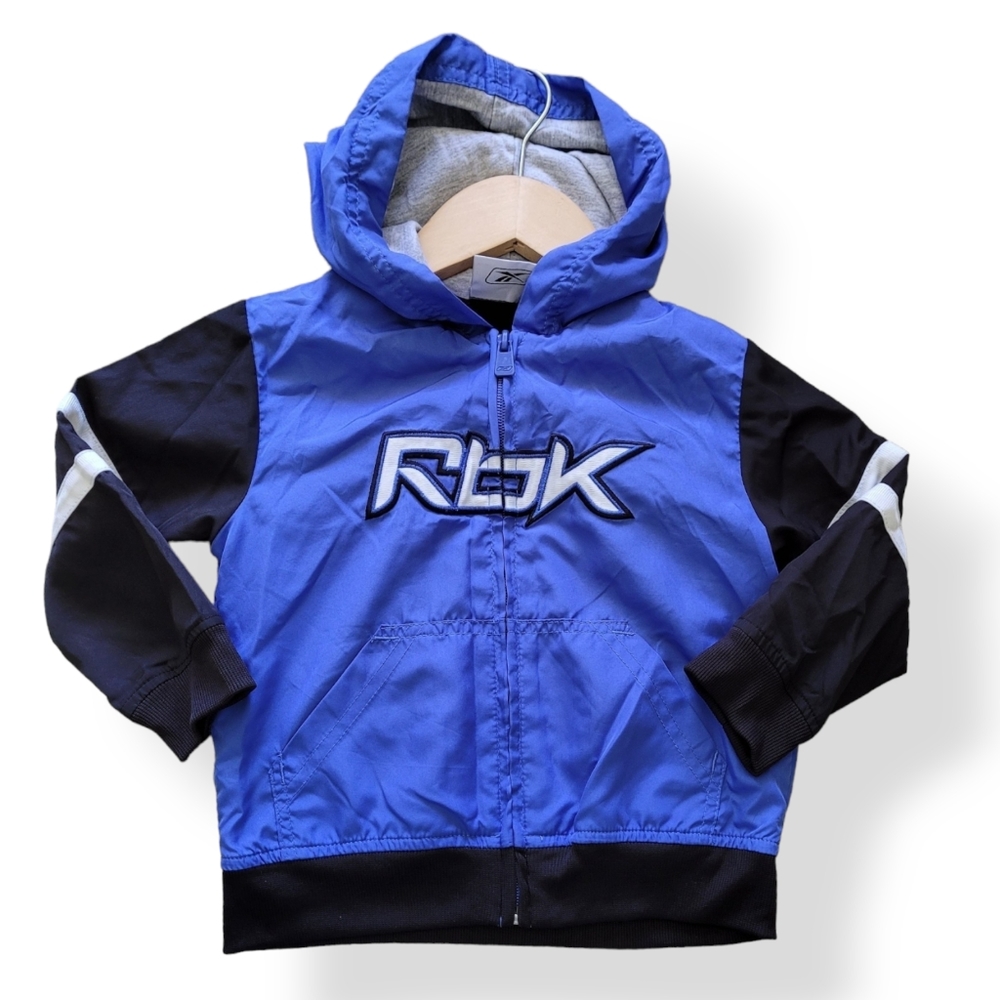 Reebok RBk 3T Old Boy's Zip-up Hoodie Jacket Blue Jacket  Pre Owned Like New